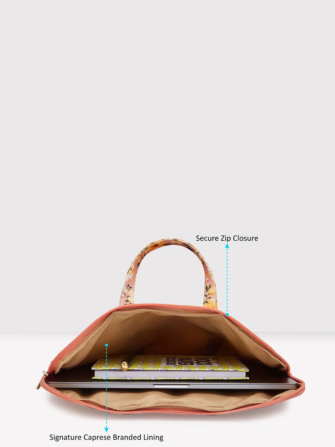Caprese Orchid Large Yellow Laptop Sleeve Bag - Image 8