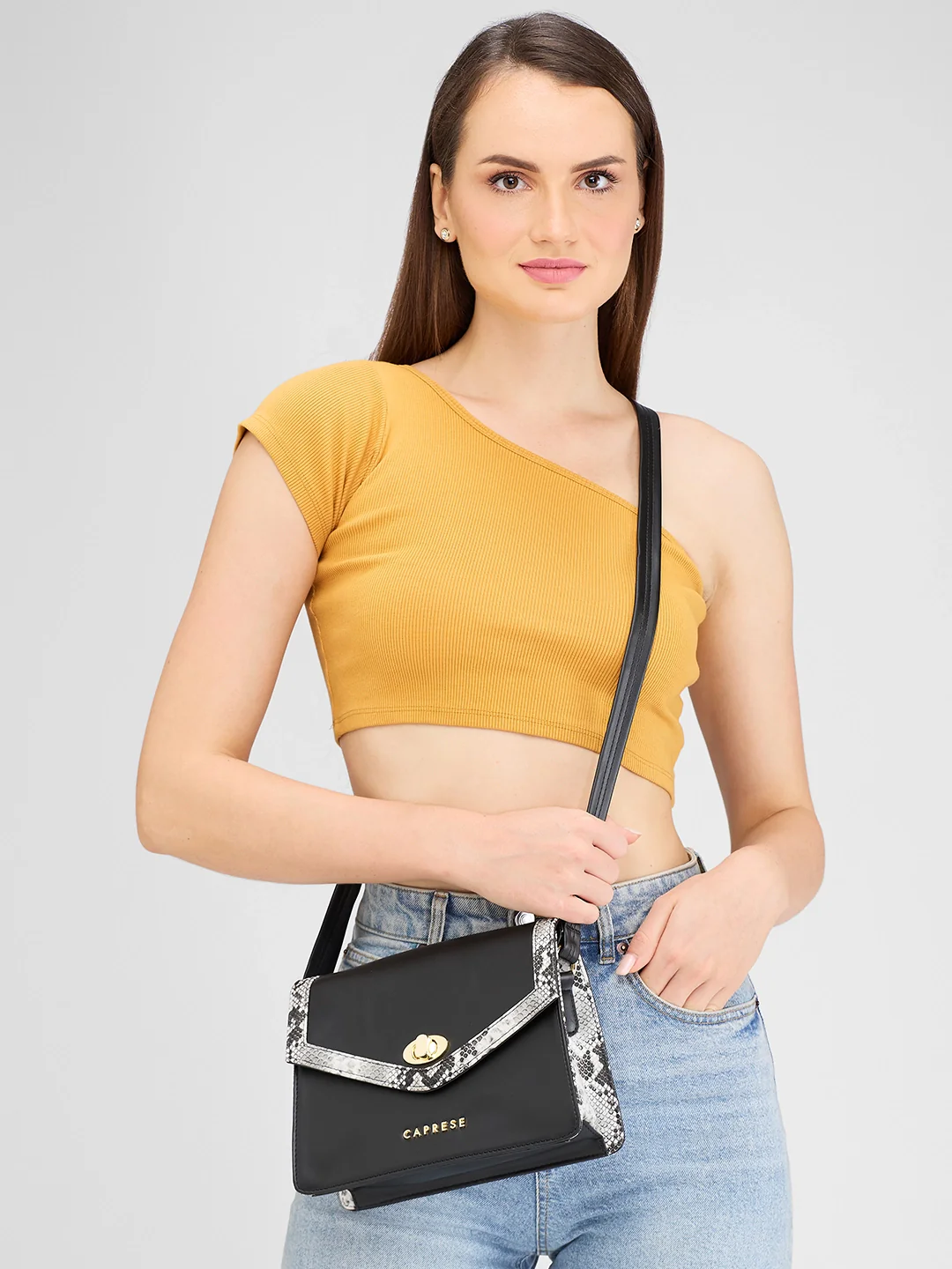 Caprese Oriana Small Black Sling Bag - Image 11