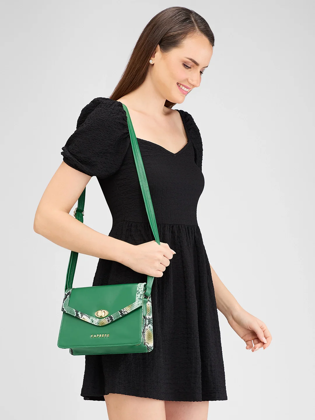 Caprese Oriana Small Dark Green Sling Bag - Image 11