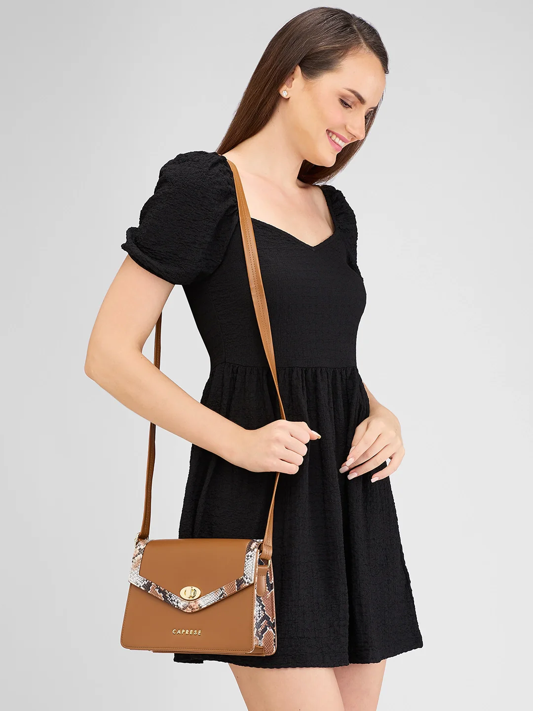 Caprese Oriana Small Tan Sling Bag - Image 12