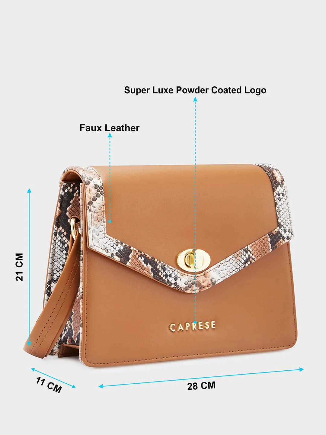 Caprese Oriana Small Tan Sling Bag - Image 6