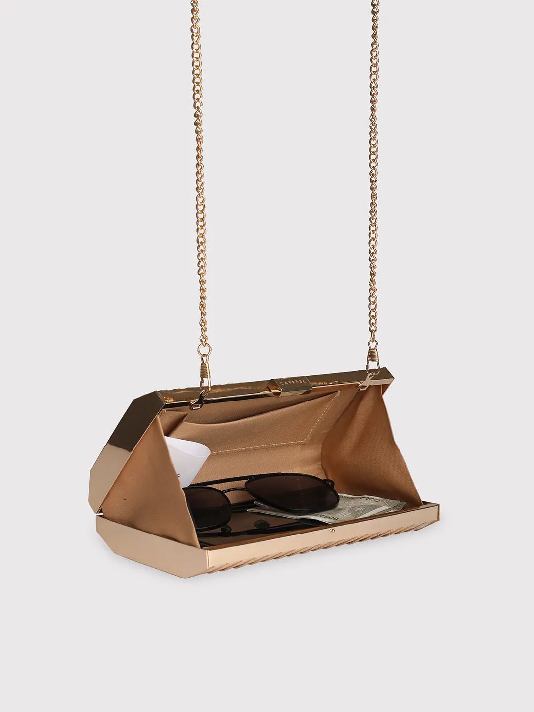 Caprese Party Carly Small Beige Clutch - Image 11