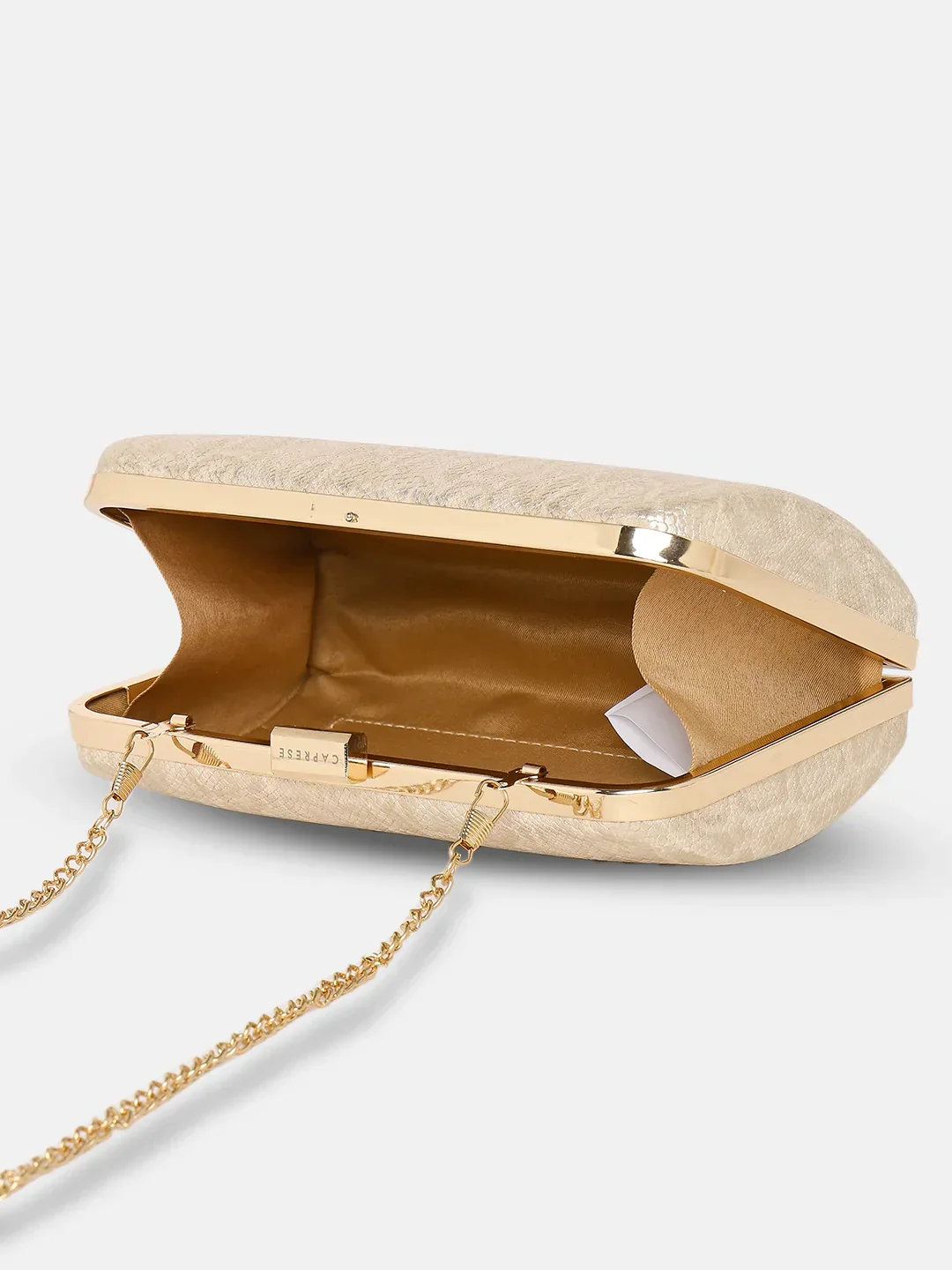 Caprese Party Teirra Medium Beige Clutch - Image 9