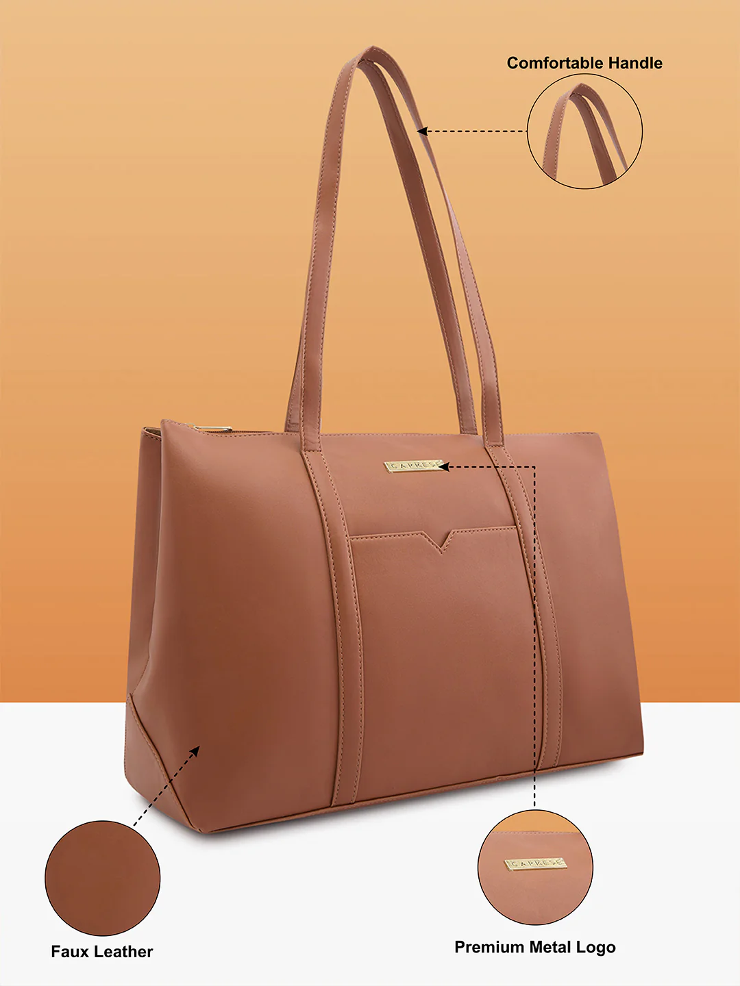 Caprese Pattie Large Tan Tote Bag - Image 5