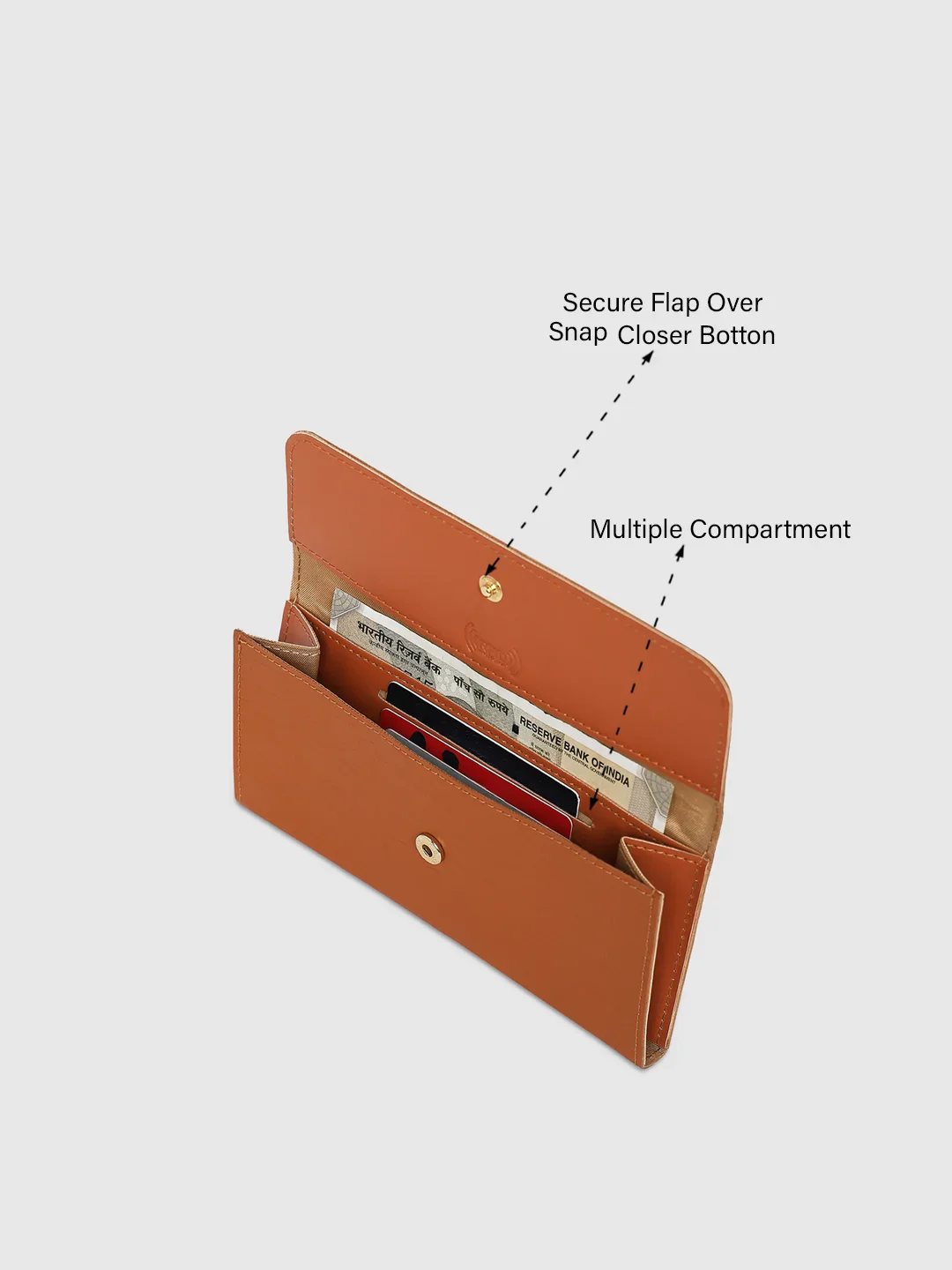 Caprese Paula Medium Tan Wallet - Image 10