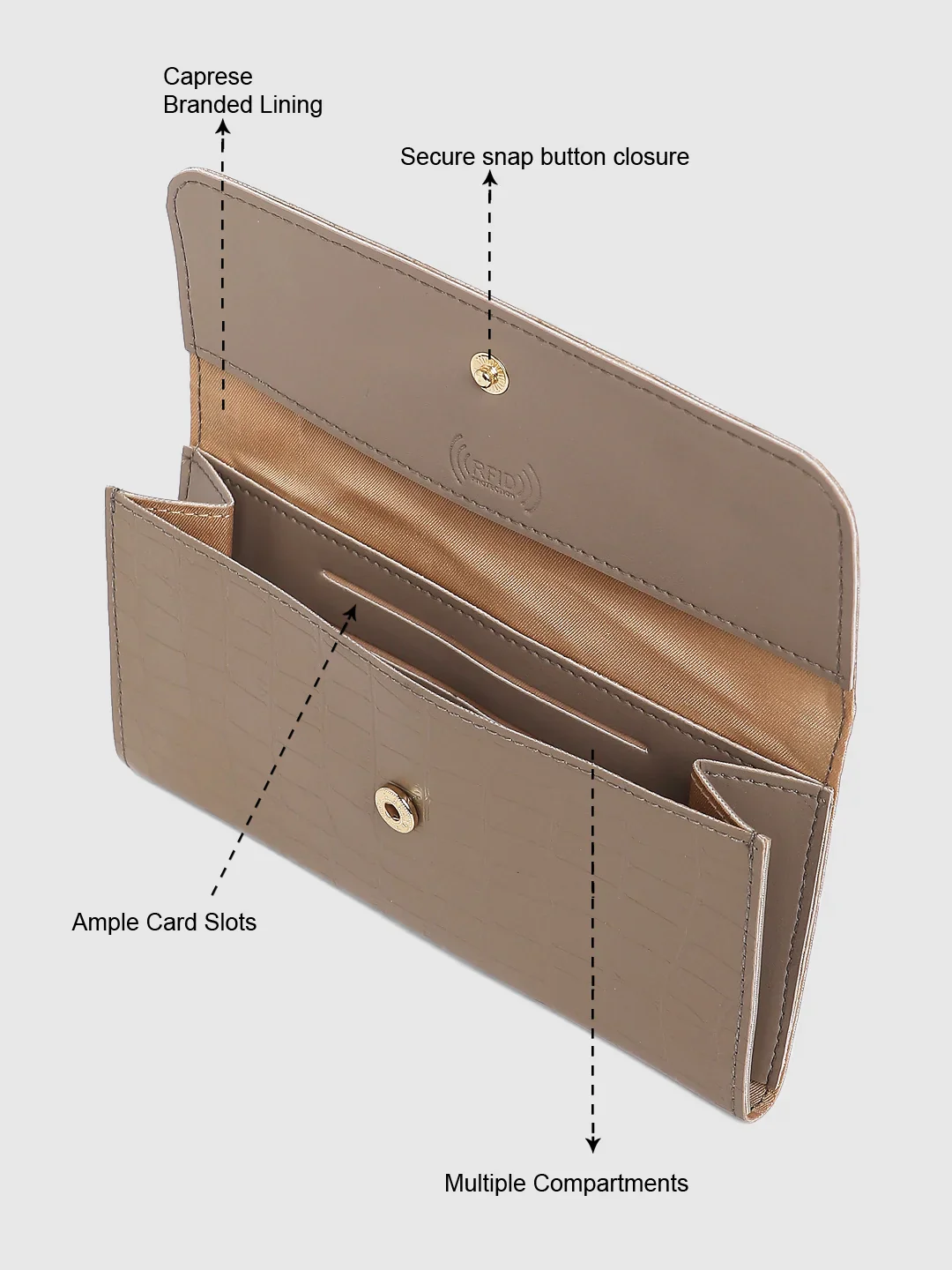 Caprese Paula Medium Taupe Wallet - Image 8