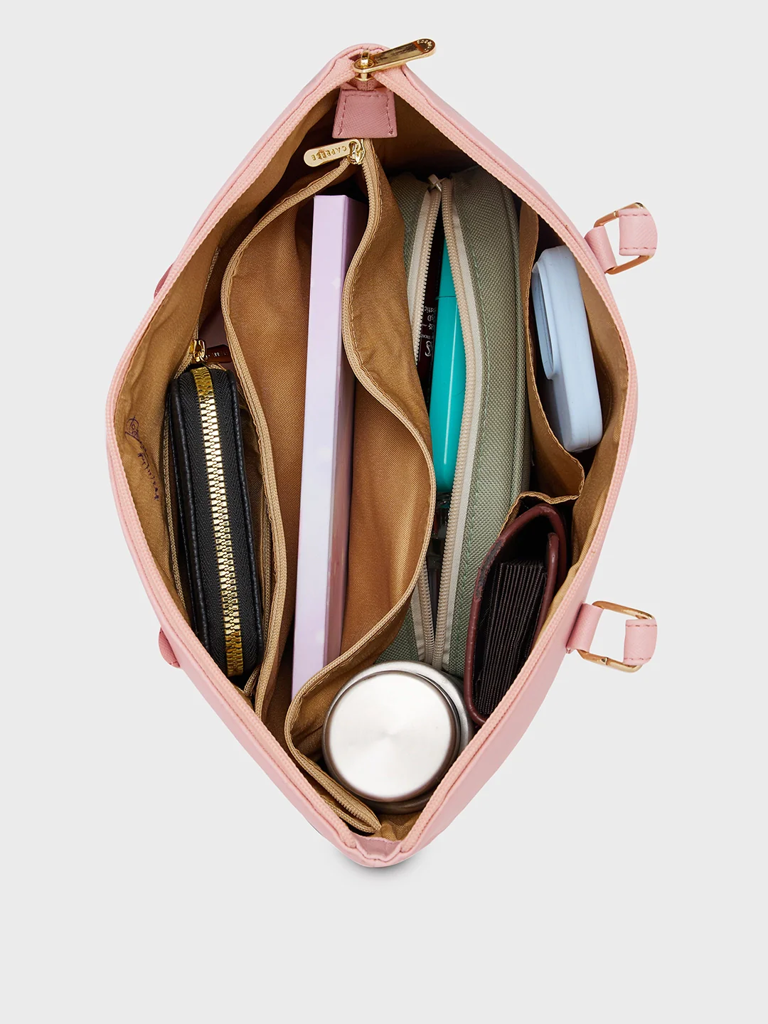 Caprese Pavel Medium Dull Pink Tote Bag - Image 10