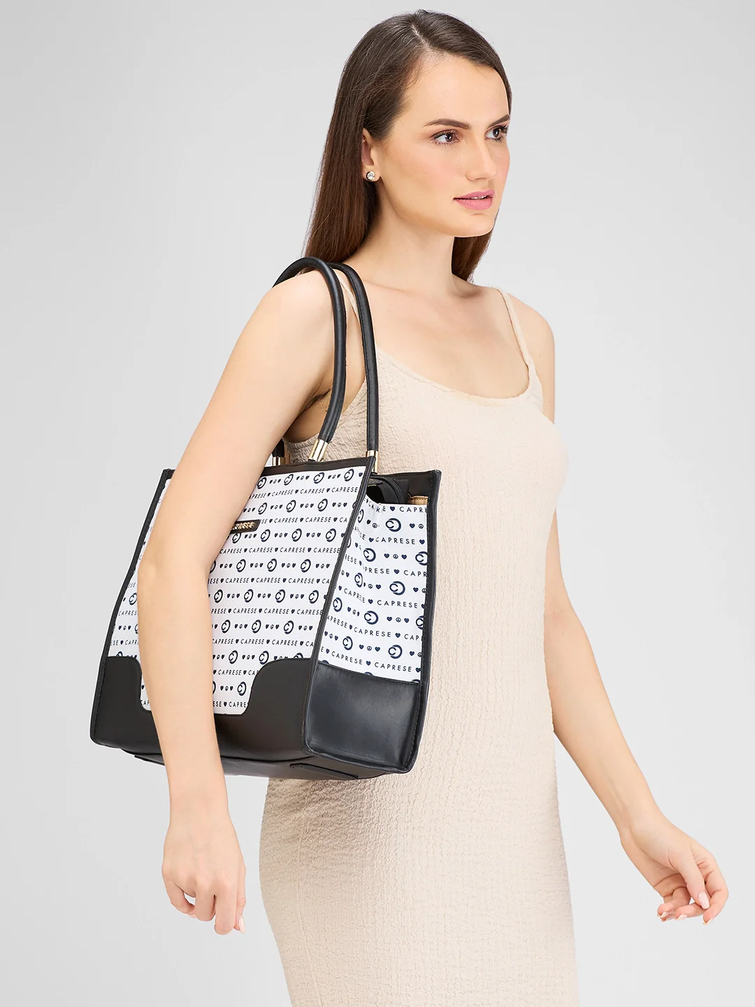 Caprese Peace Large Light Grey Tote Bag - Image 11