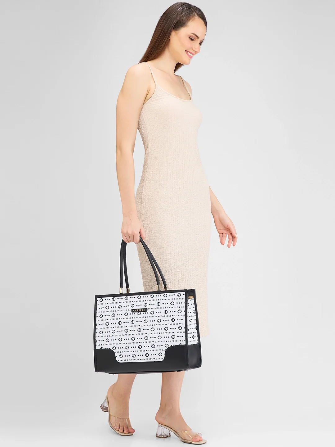 Caprese Peace Large Light Grey Tote Bag - Image 12