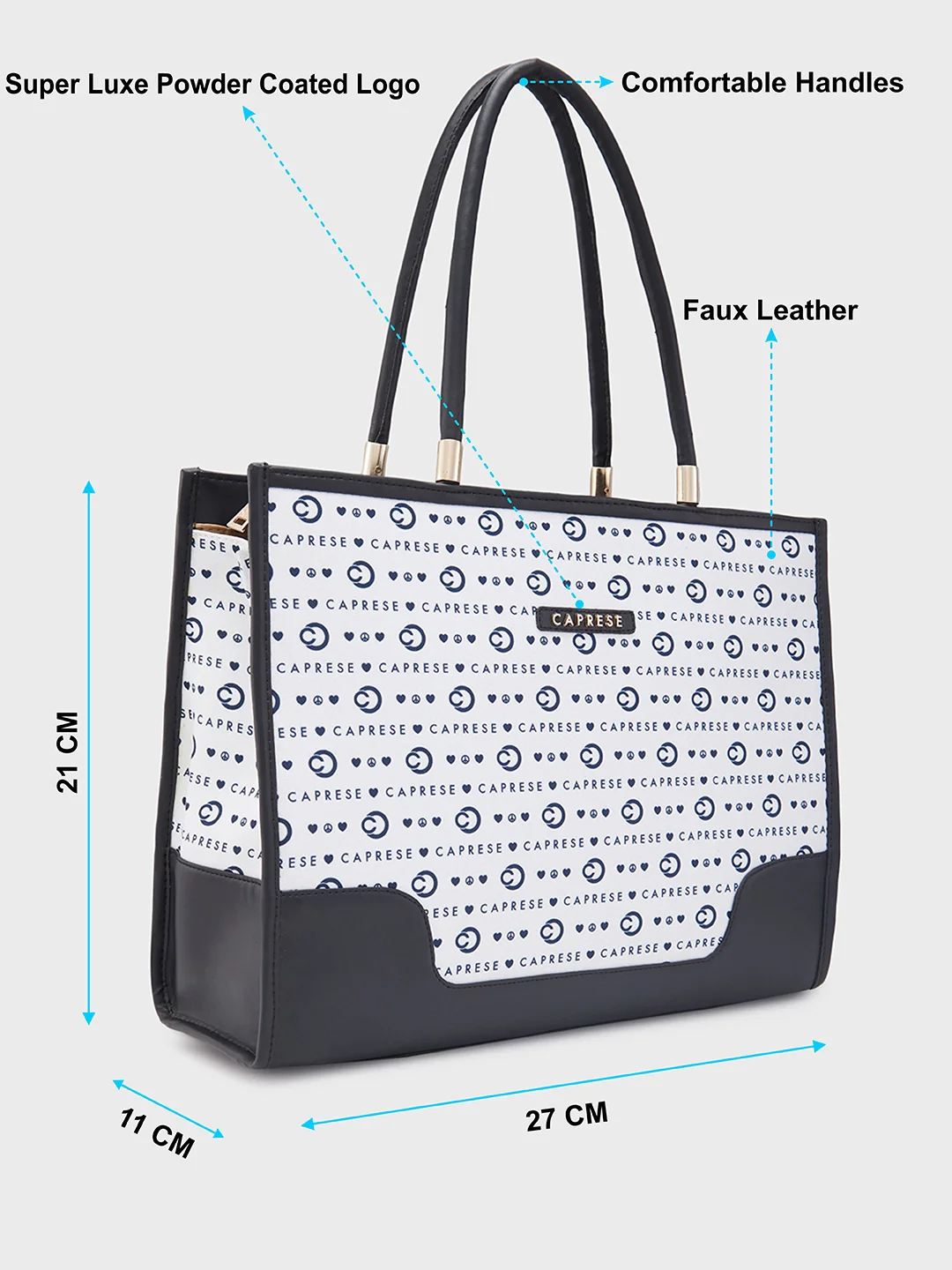 Caprese Peace Large Light Grey Tote Bag - Image 6