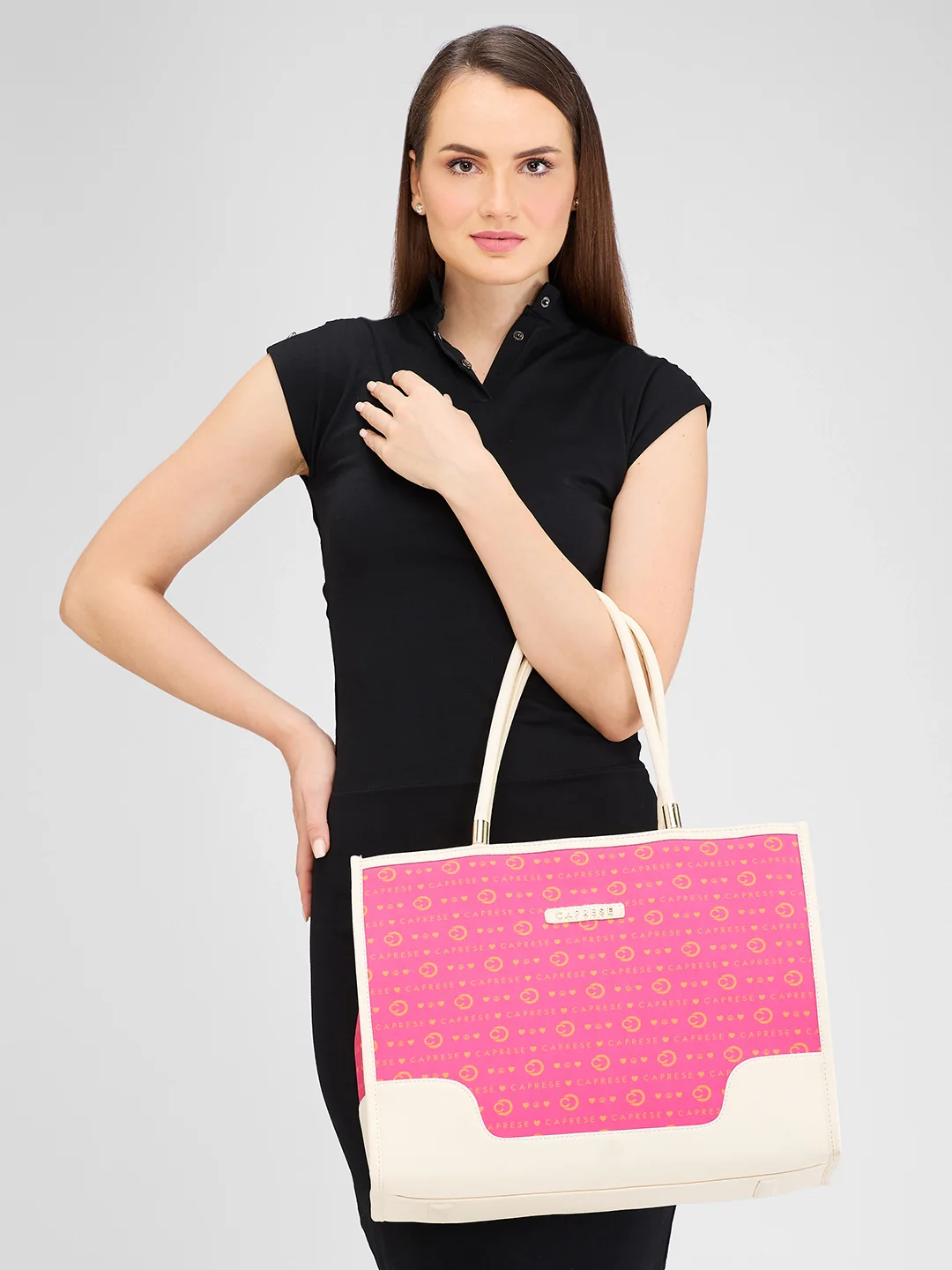 Caprese Peace Large Pink Yarrow Tote Bag - Image 11
