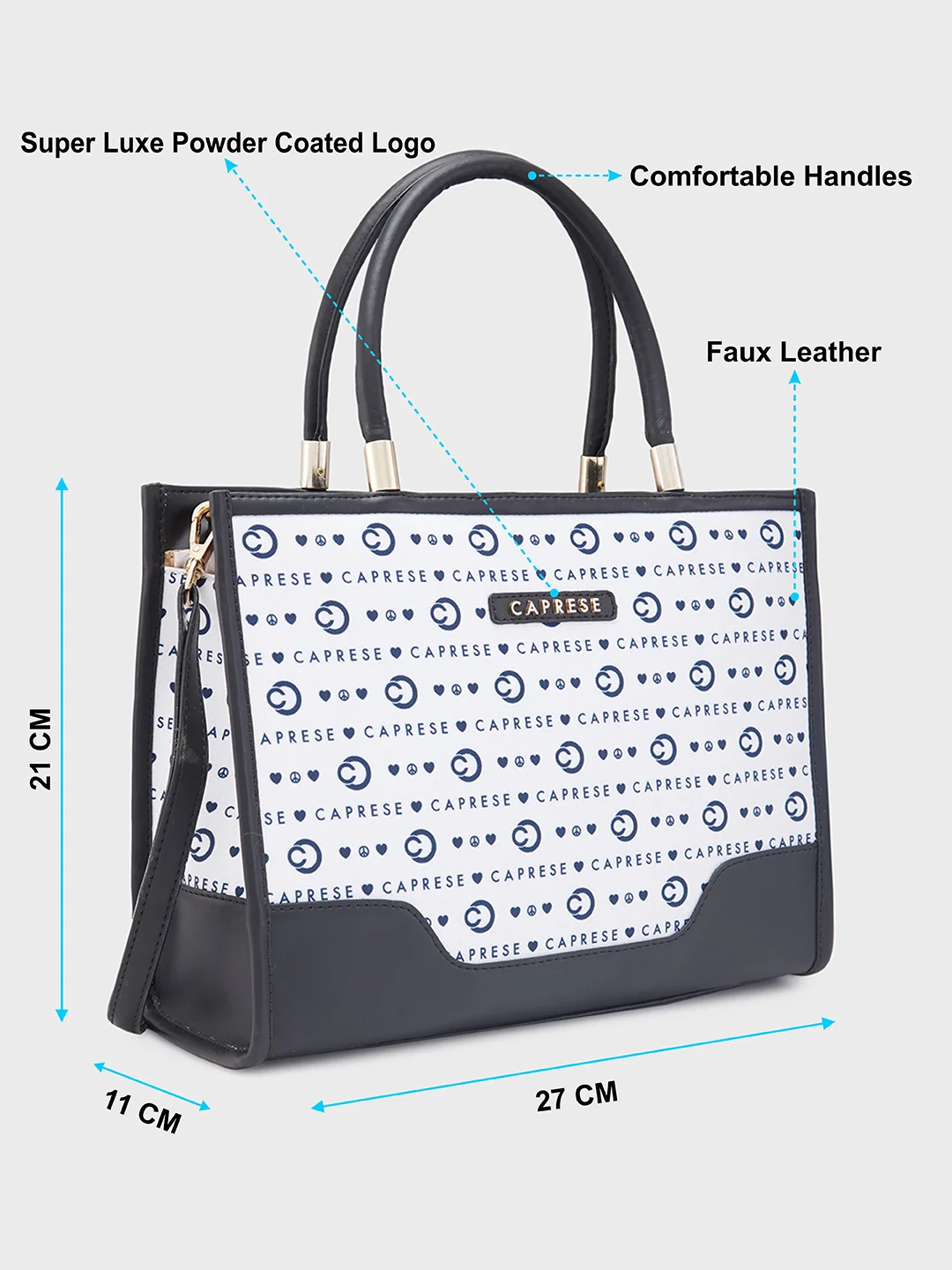 Caprese Peace Medium Light Grey Tote Bag - Image 7