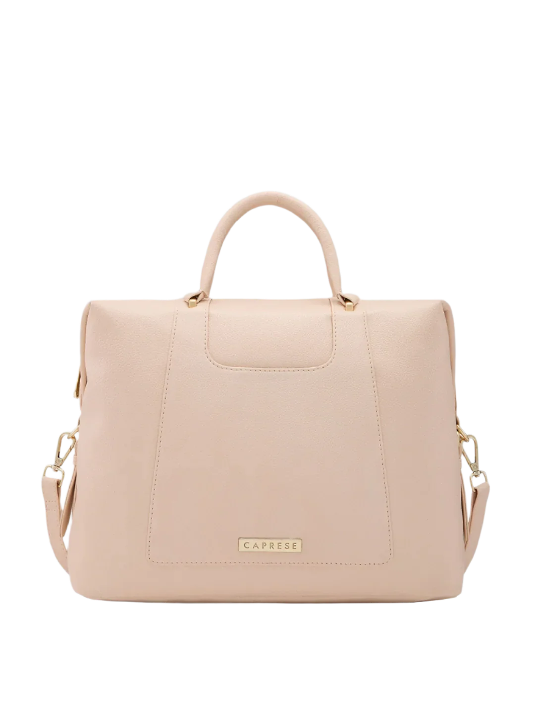 Caprese Peach Medium Beige Satchel Bag