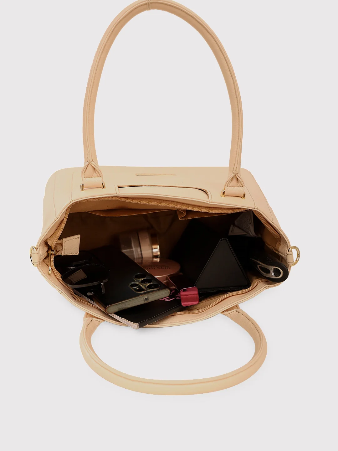 Caprese Peach Medium Beige Tote Bag - Image 12