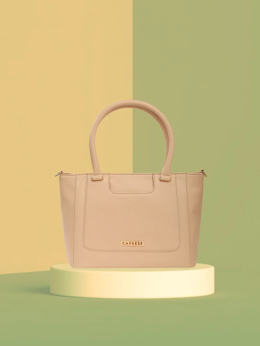 Caprese Peach Medium Beige Tote Bag - Image 13