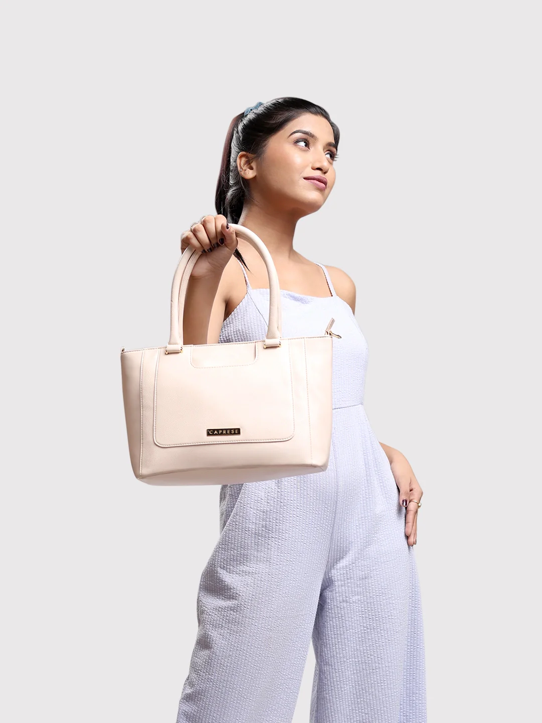 Caprese Peach Medium Beige Tote Bag - Image 3