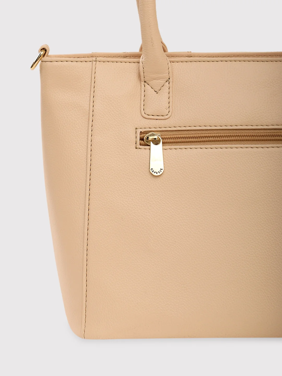 Caprese Peach Medium Beige Tote Bag - Image 8