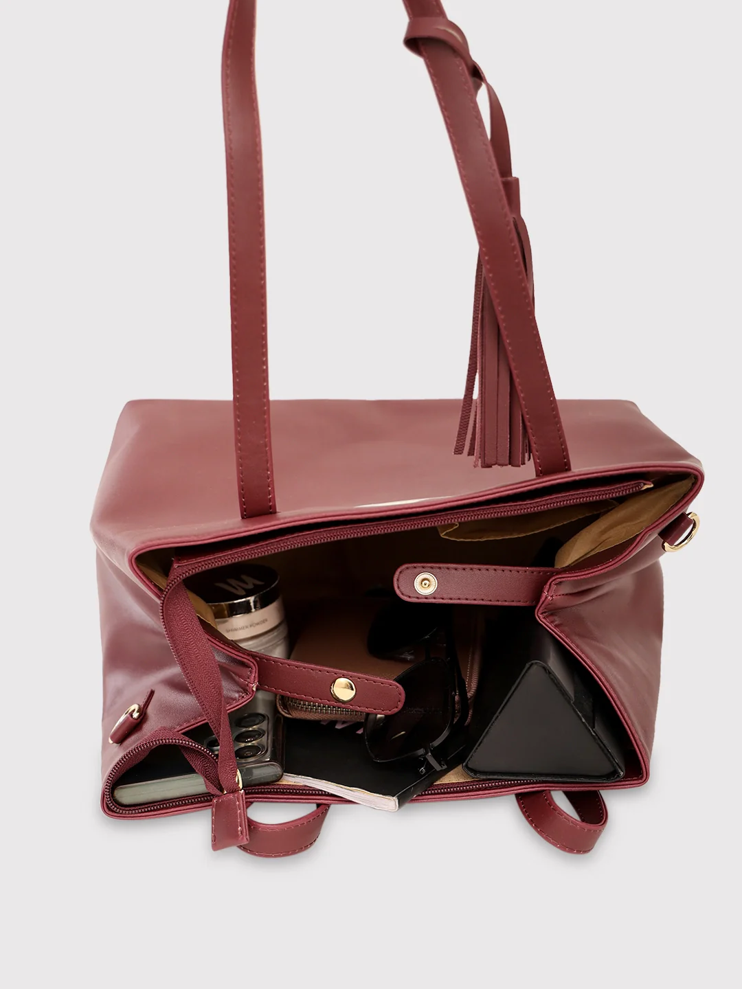 Caprese Pearl Medium Grape Tote Bag - Image 10