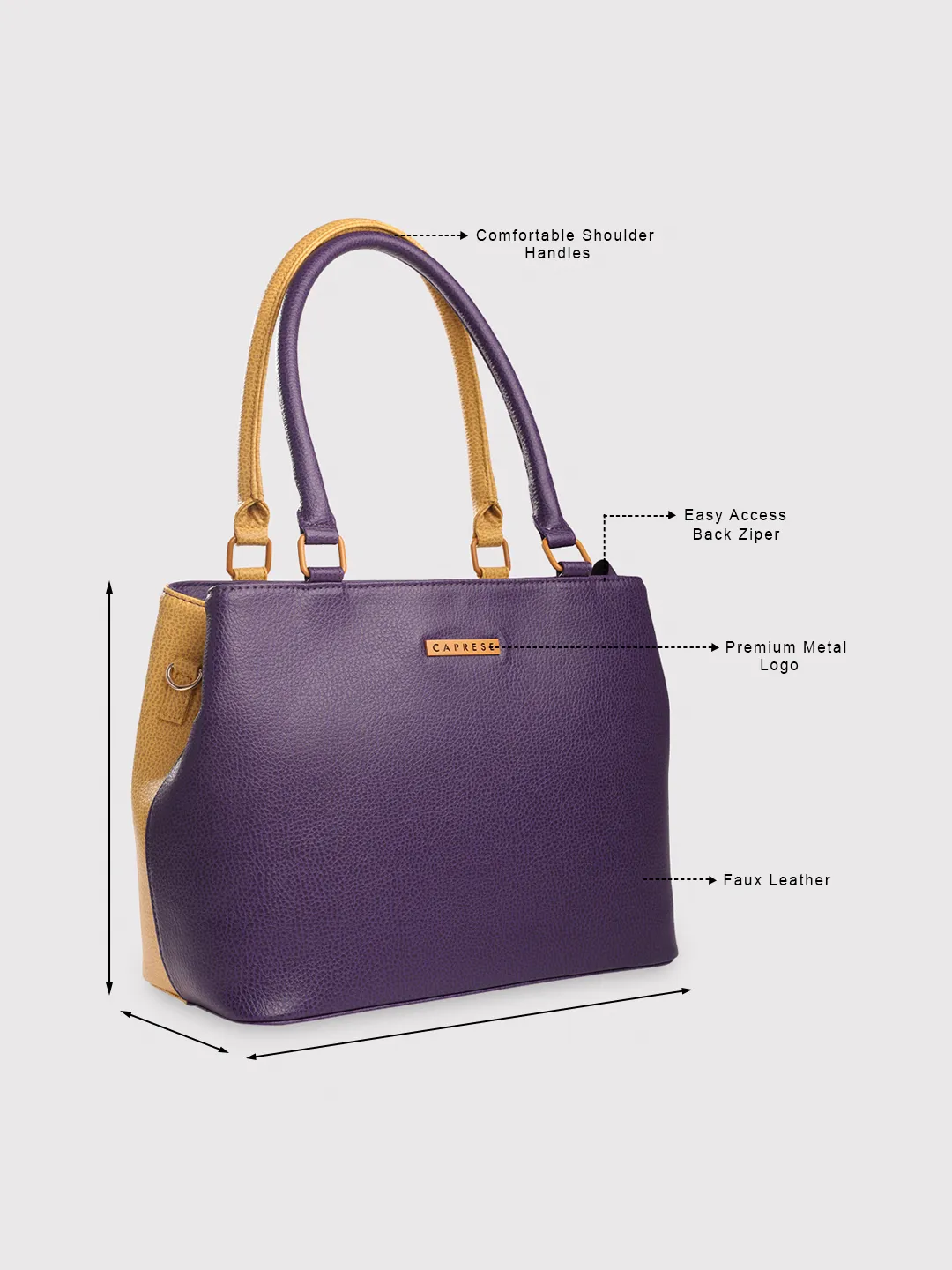 Caprese Pebble Medium Grape Yellow Tote Bag - Image 2