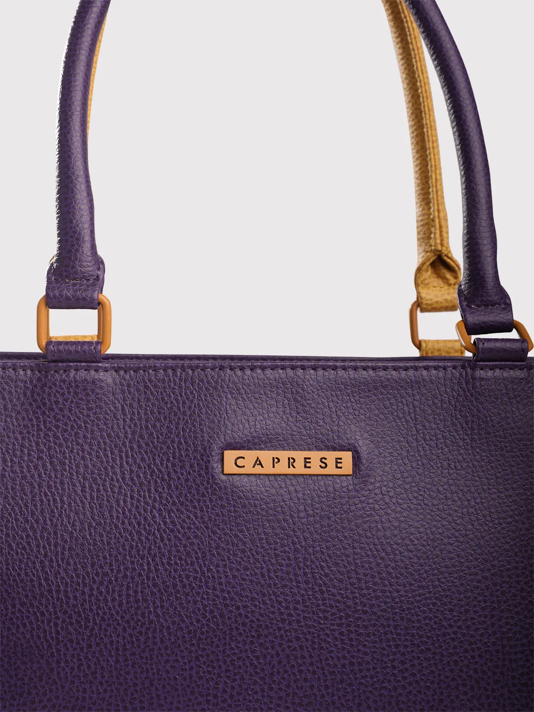 Caprese Pebble Medium Grape Yellow Tote Bag - Image 5