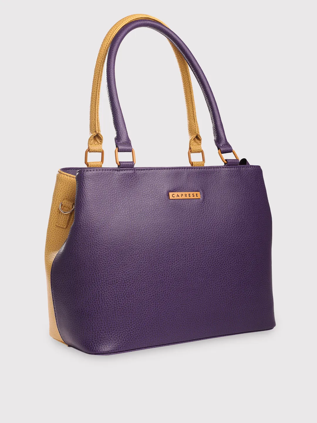 Caprese Pebble Medium Grape Yellow Tote Bag - Image 6