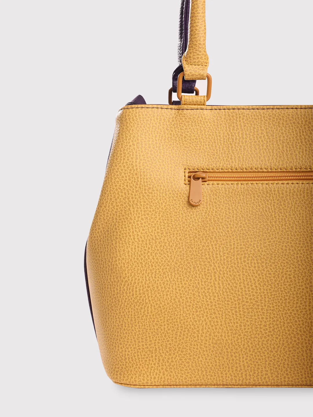 Caprese Pebble Medium Grape Yellow Tote Bag - Image 8