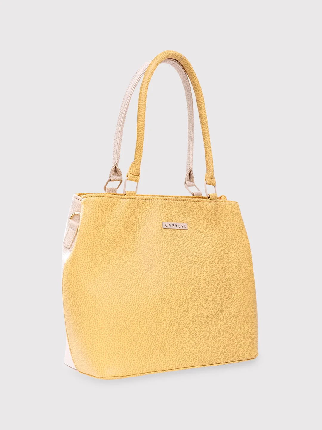 Caprese Pebble Medium Yellow Beige Tote Bag - Image 4