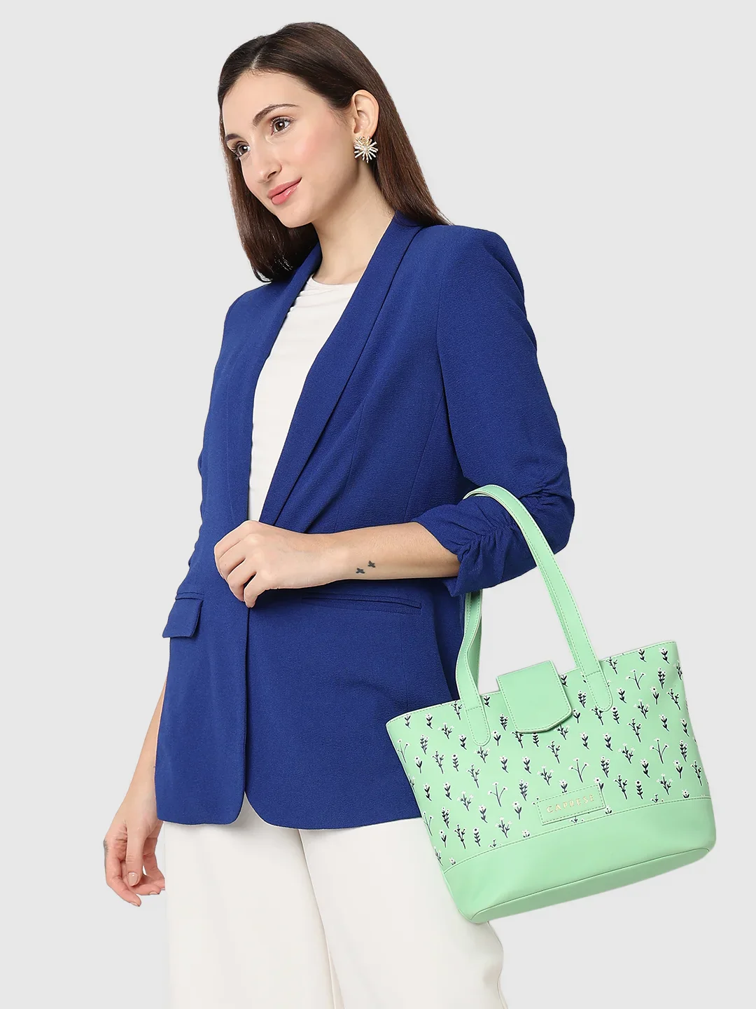 Caprese Pensa Small Green Ash Tote Bag - Image 12