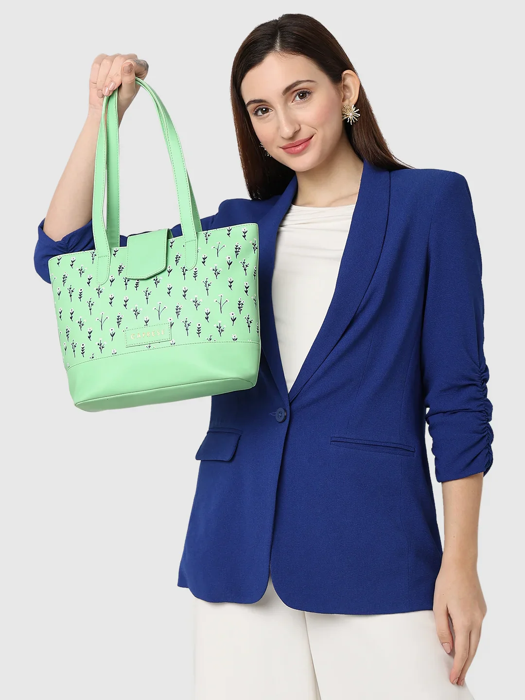 Caprese Pensa Small Green Ash Tote Bag - Image 13