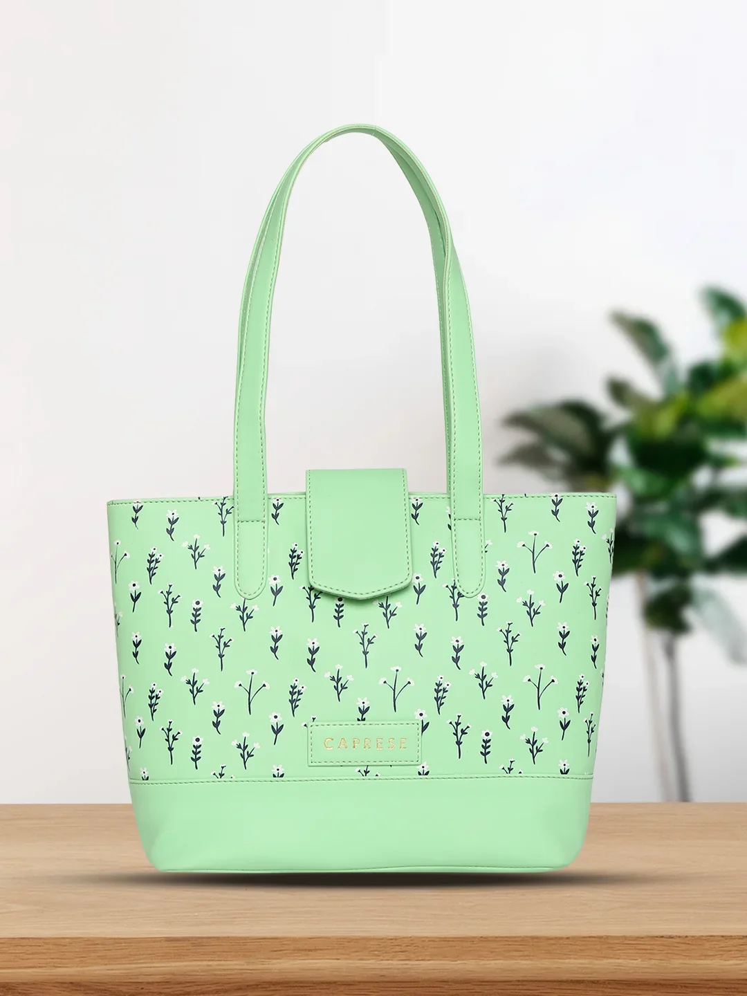 Caprese Pensa Small Green Ash Tote Bag - Image 2