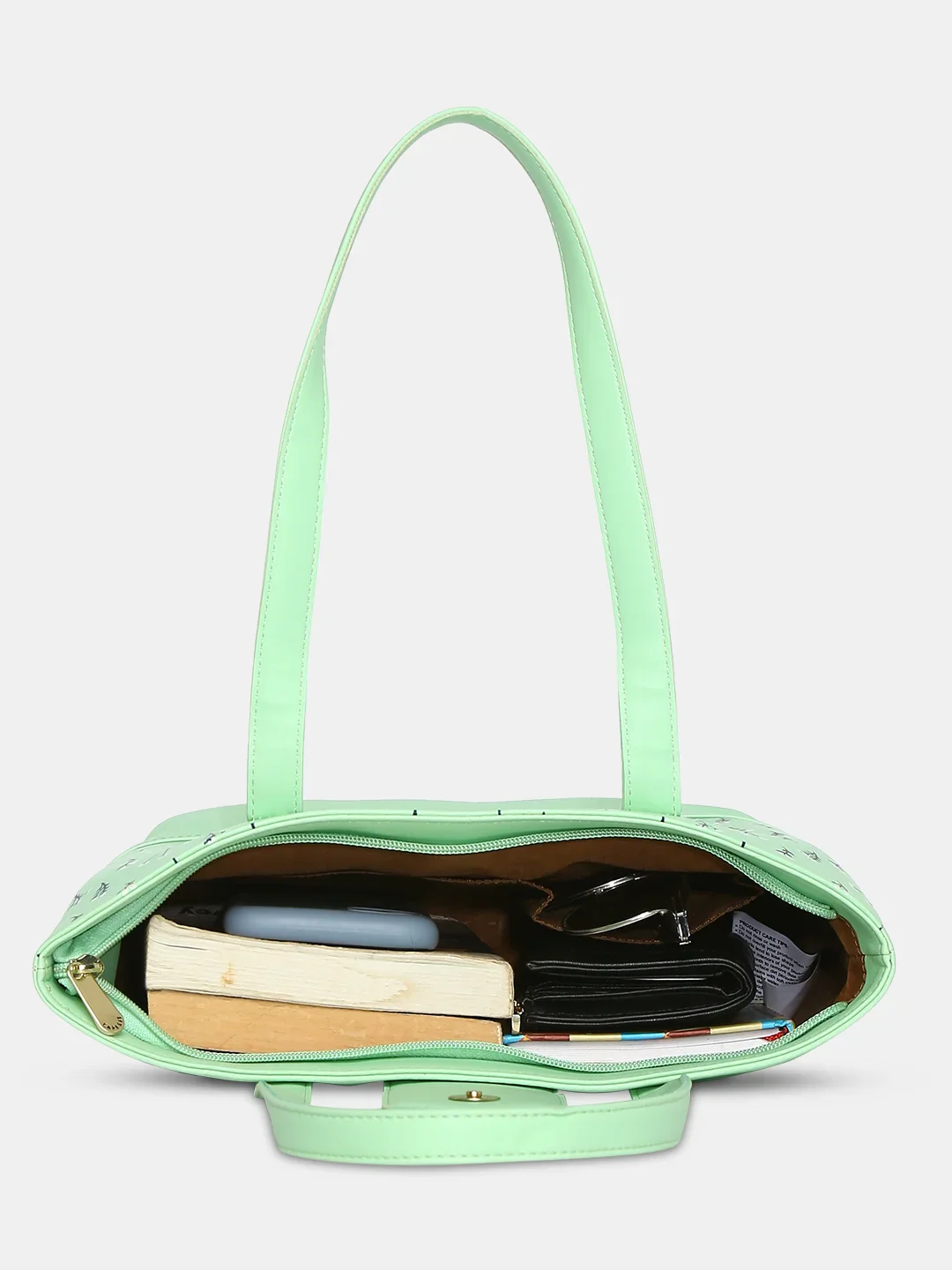 Caprese Pensa Small Green Ash Tote Bag - Image 9