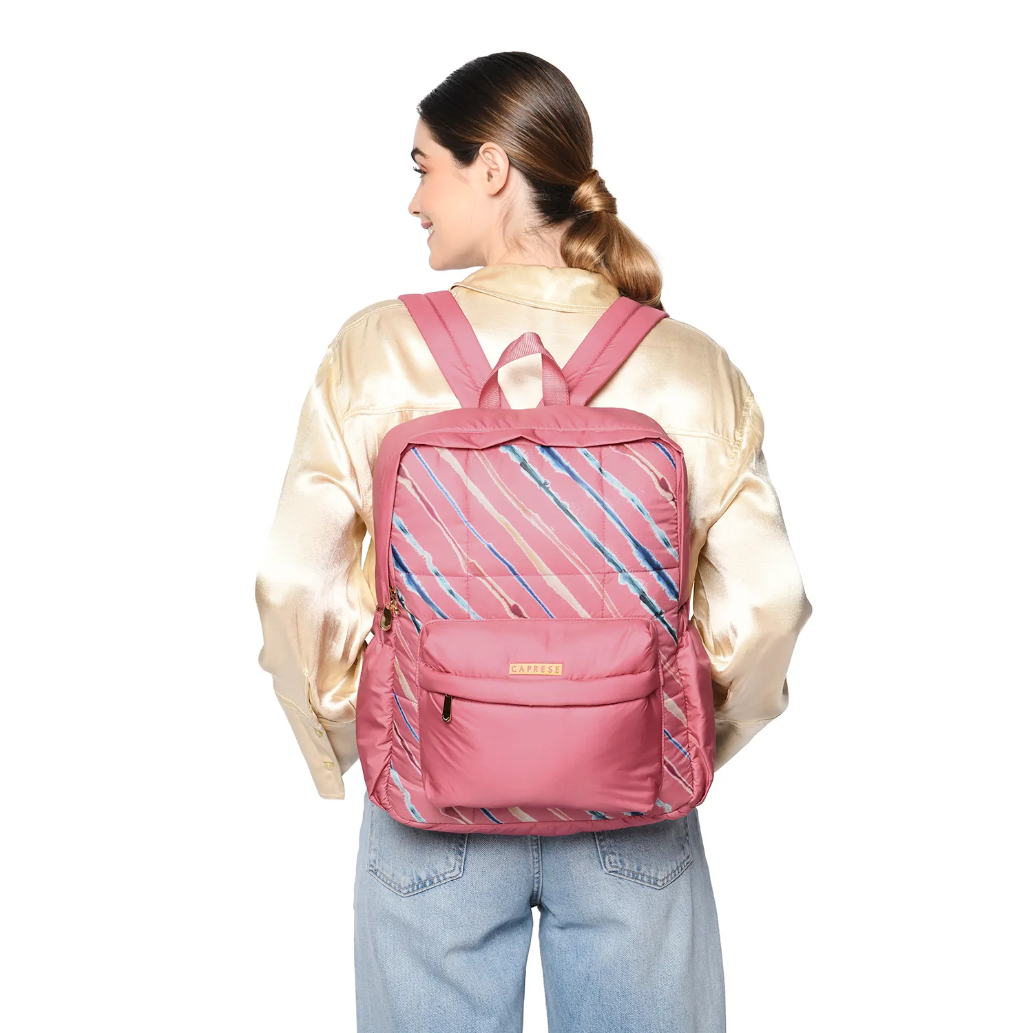 Caprese Pepper Medium Coral Laptop Backpack - Image 3