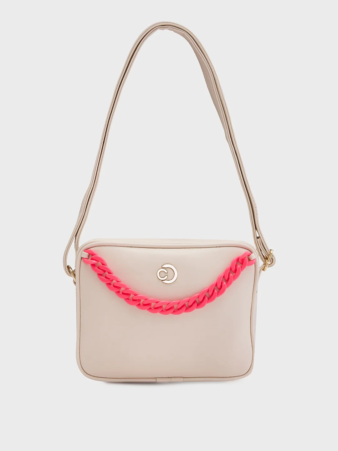 Caprese Perline Medium Beige Sling Bag