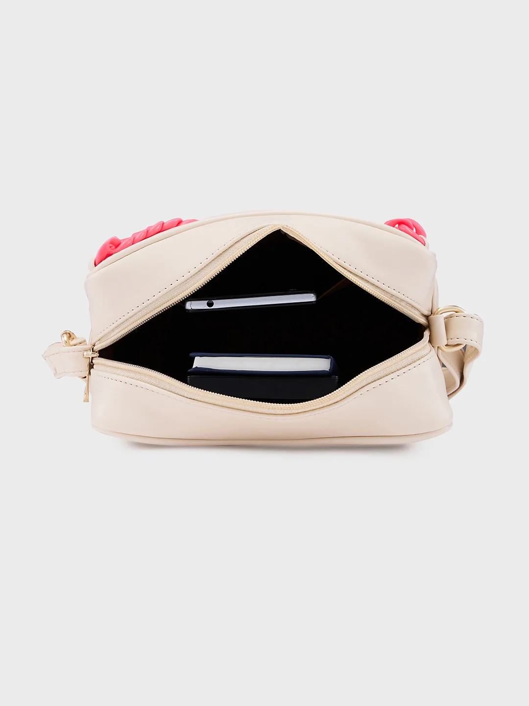 Caprese Perline Medium Beige Sling Bag - Image 8