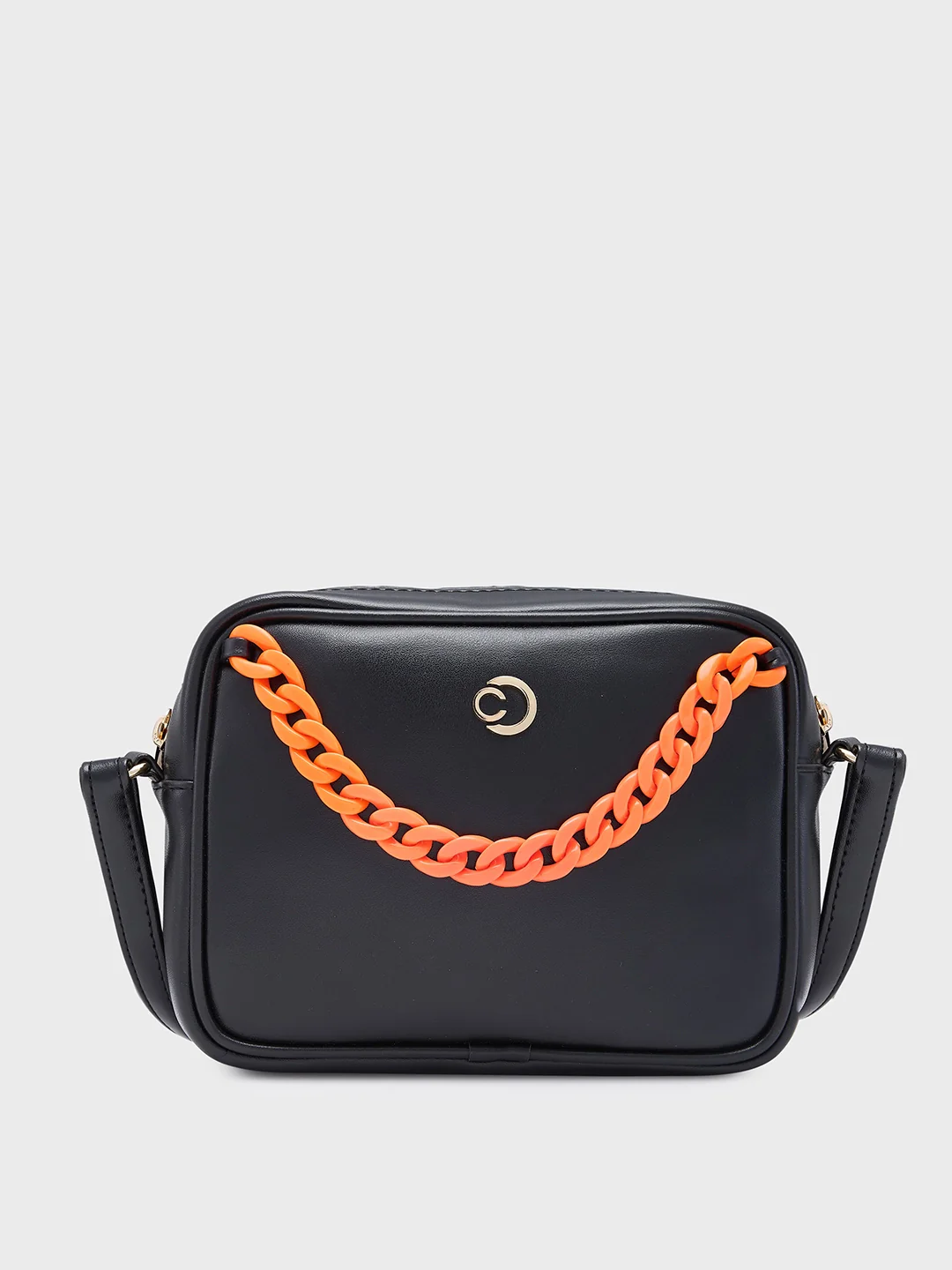 Caprese Perline Medium Black Sling Bag