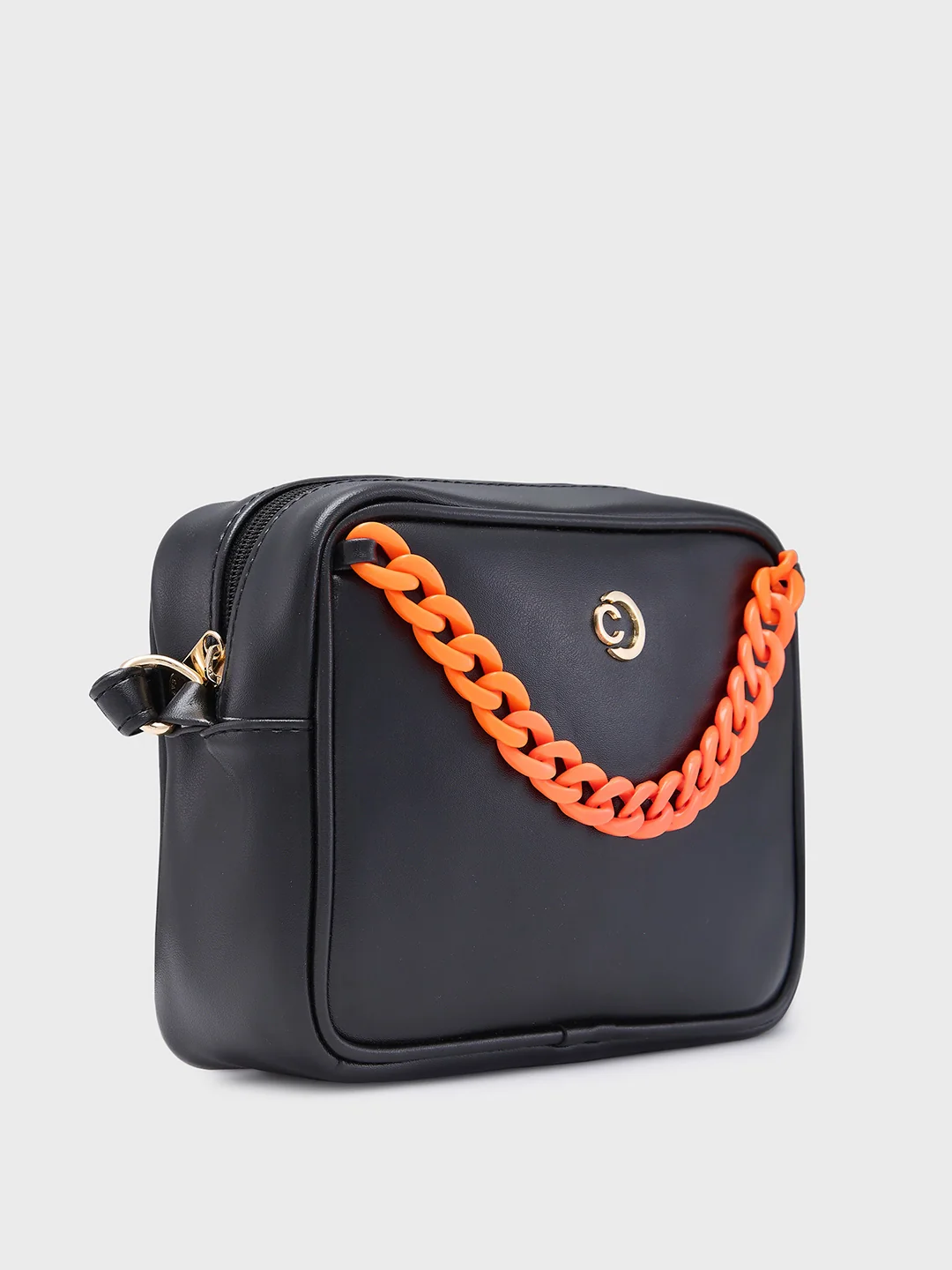 Caprese Perline Medium Black Sling Bag - Image 4