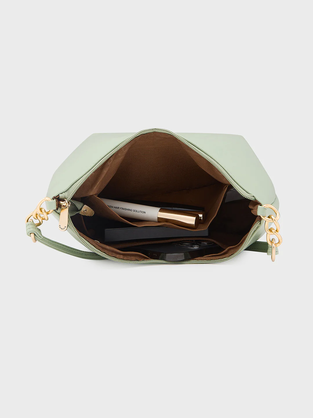 Caprese Perline Medium Mint Baguatte Bag - Image 9