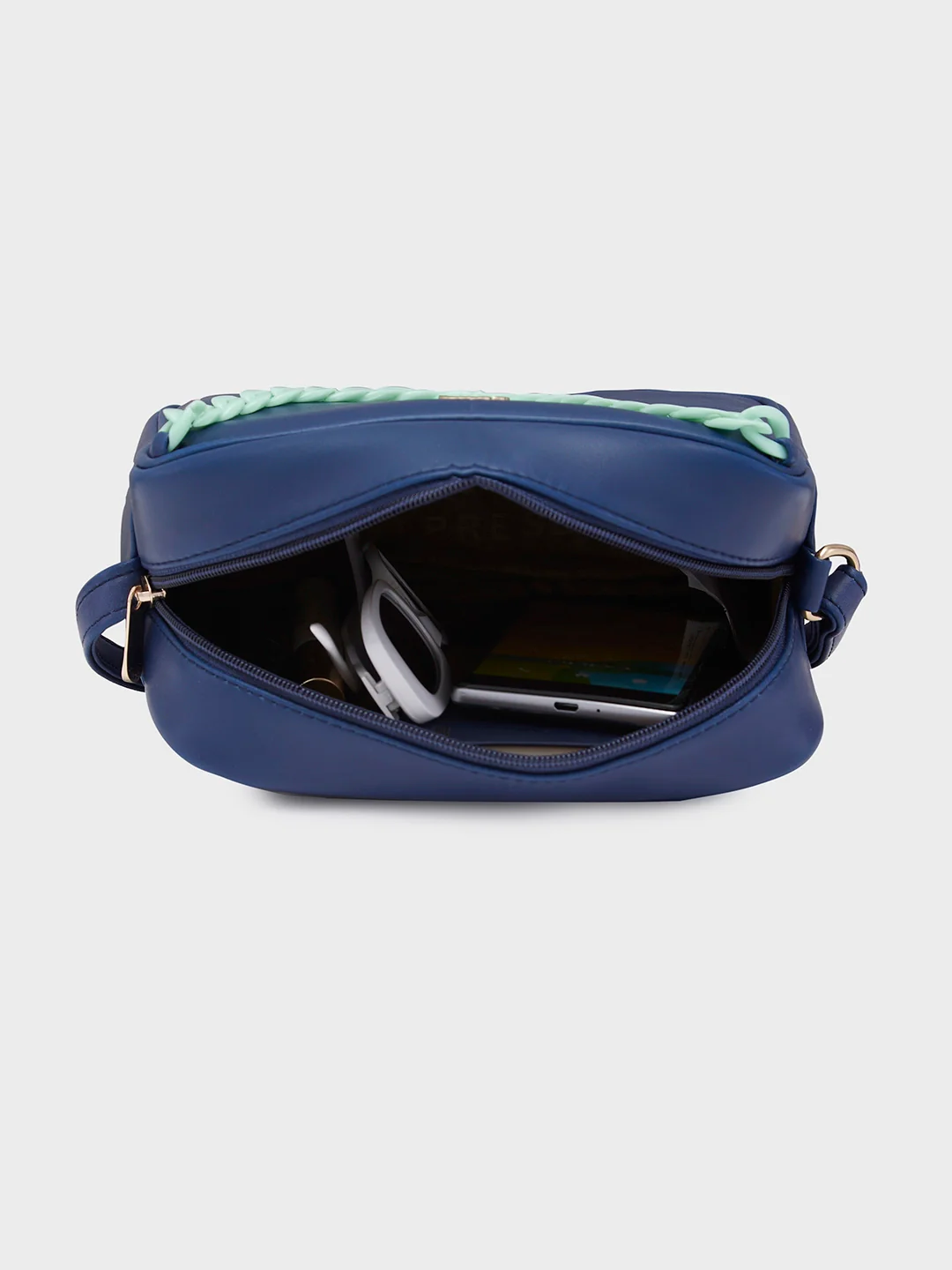 Caprese Perline Medium Navy Sling Bag - Image 8