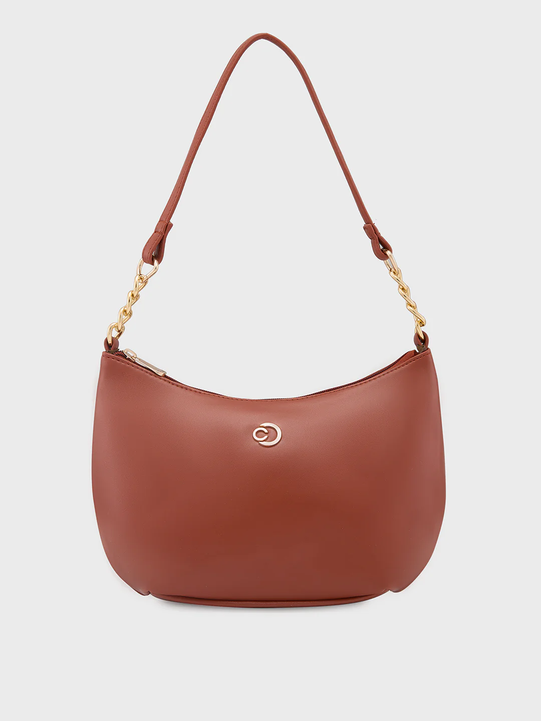 Caprese Perline Medium Tan Baguatte Bag - Image 3