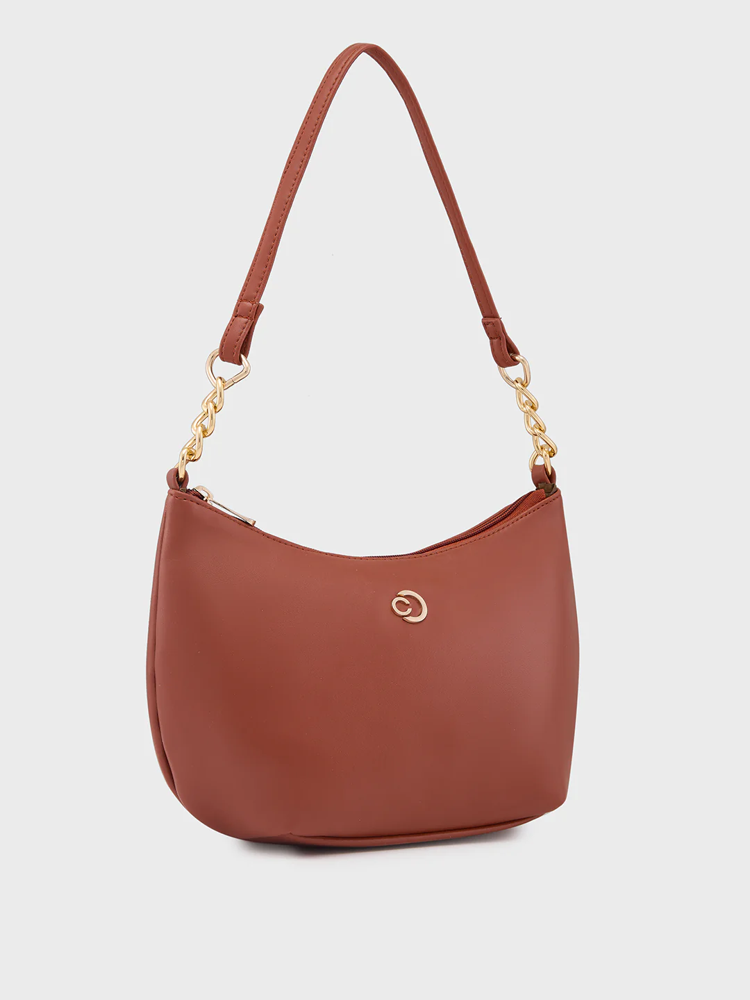 Caprese Perline Medium Tan Baguatte Bag - Image 5