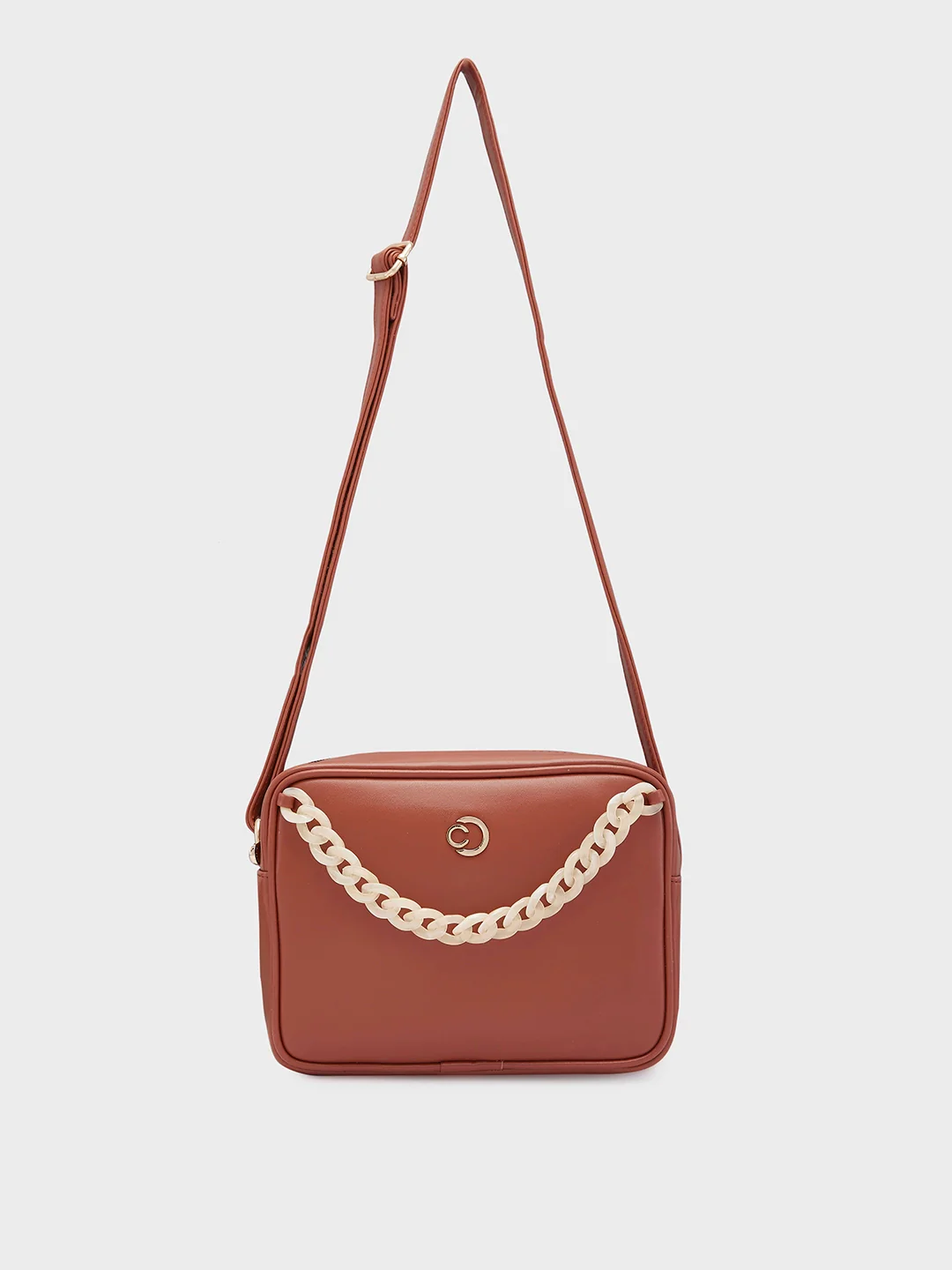 Caprese Perline Medium Tan Sling Bag - Image 13