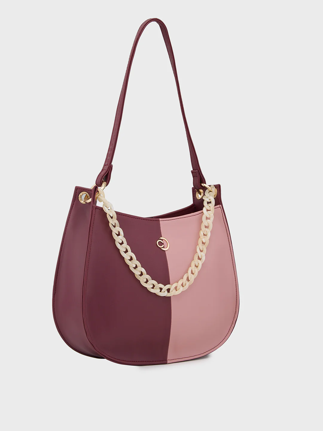Caprese Perline Small Burgundy Hobo Bag - Image 5