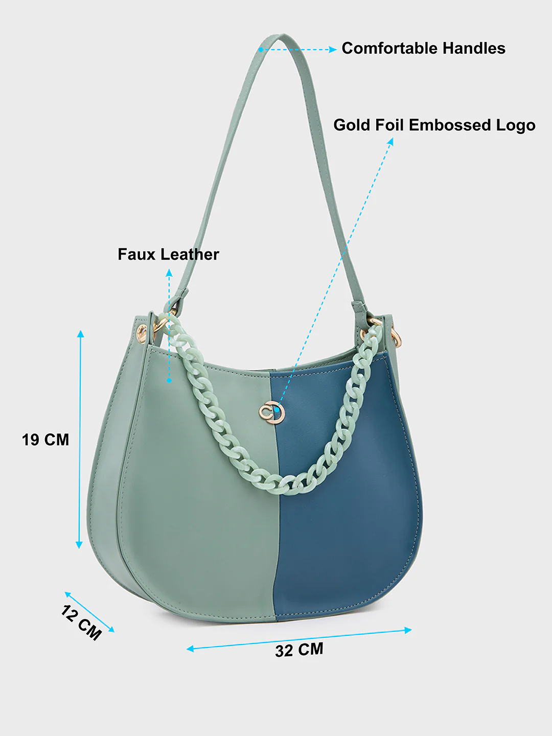 Caprese Perline Small Mint Hobo Bag - Image 7