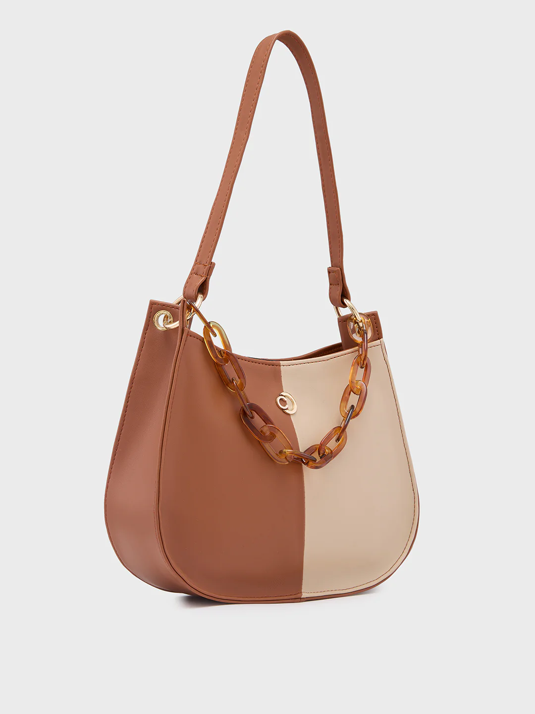 Caprese Perline Small Tan Hobo Bag - Image 5
