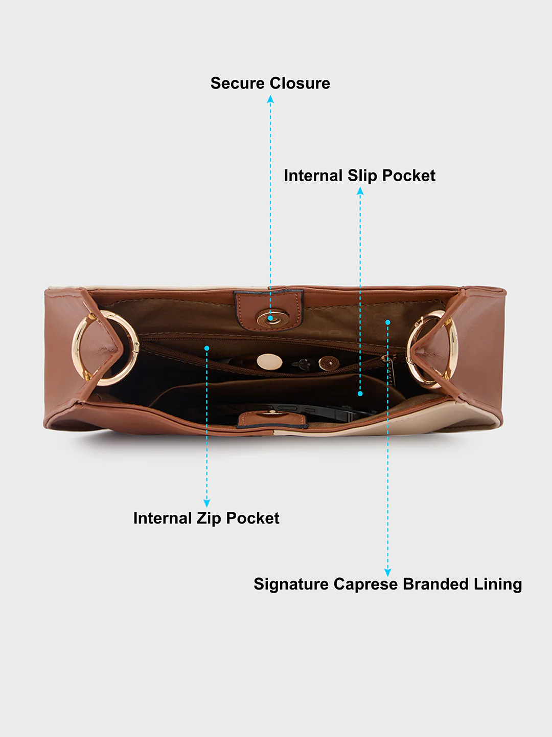 Caprese Perline Small Tan Hobo Bag - Image 8