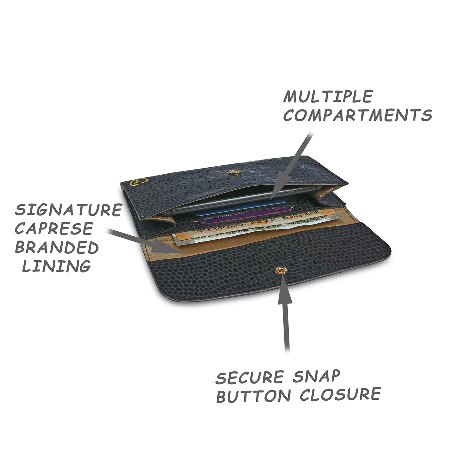 Caprese Pernille Medium Black Wallet - Image 10