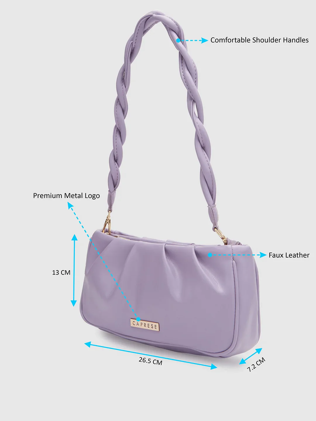 Caprese Pierre Medium Lilac Sling Bag - Image 5
