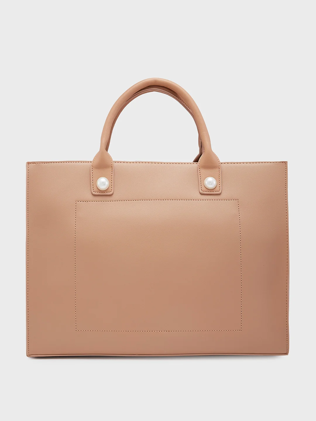 Caprese Pink Cloud Large Brown Tote Bag - Image 4