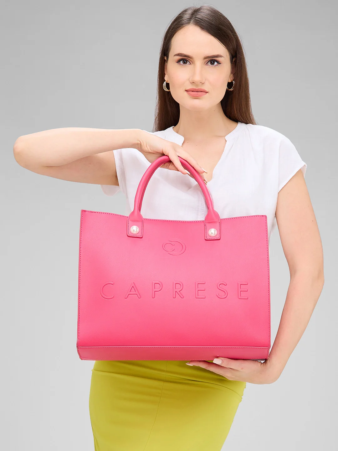 Caprese Pink Cloud Large Pink Tote Bag - Image 11