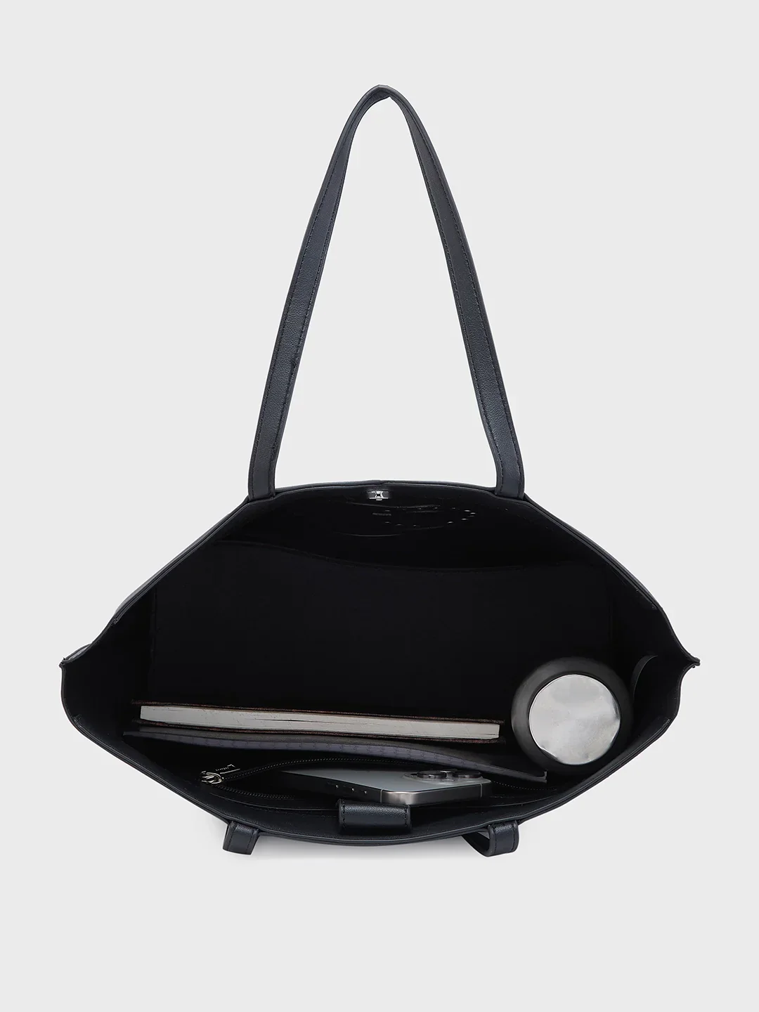 Caprese Pink Cloud Medium Black Tote Bag - Image 5
